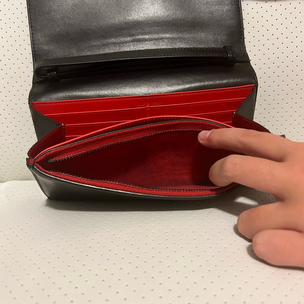 Christian Louboutin Black and Silver Studded clutch with wristlet, wallet - Picture 4 of 7